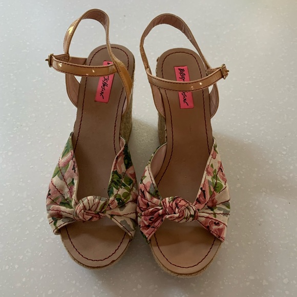 Betsey Johnson strappy platform heels